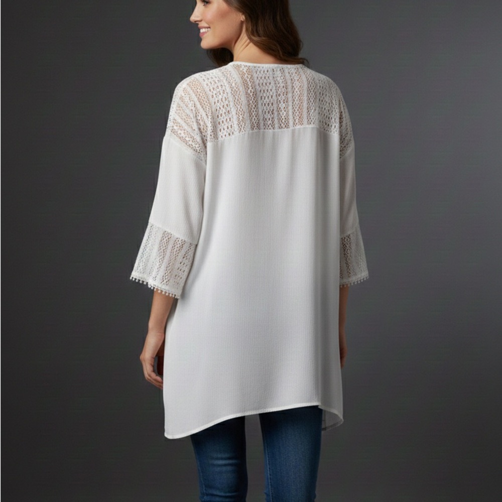 Apt. 9 White Lace Accent Tunic - Picture 2 of 6